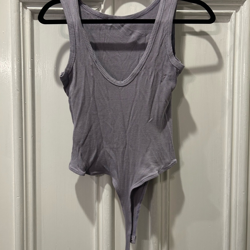 Lulu's Lavender Ribbed Bodysuit - Picture 2 of 3
